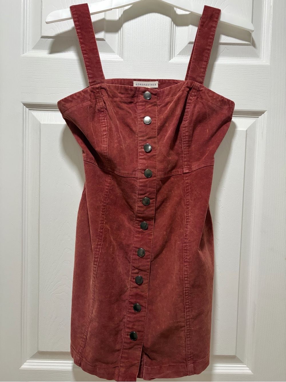 Aeropostale Rust-Red Button Front Mini Dress - Picture 1 of 1